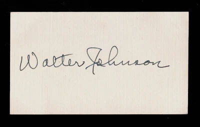Tarjeta autografiada firmada por Walter Johnson JSA 1939 CORTE DE BÉISBOL COMO NUEVA Foto 1 de 3