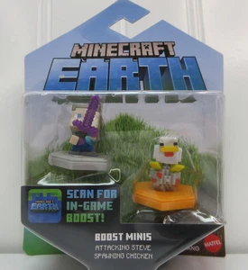 Minecraft Earth Boost Minis Attacking Steve Spawning Chicken Figuras Edad 6+ Nuevo - Imagen 1 de 10