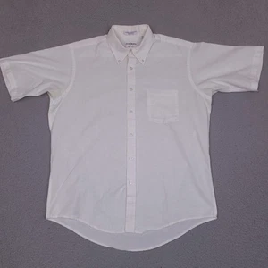 Vintage John Henry halbarm Herrenhemd 16,5 Large weiß hergestellt in den USA - Bild 1 von 10