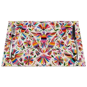 4 PCS Mexican Design Placemats, 18x12 Inch, Colorful Pigeons, Heat Resistant - Picture 1 of 7
