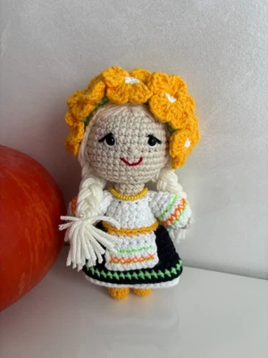 Doll 4,7" Amigurumi Baby Gift Soft Toy Handmade Newborn Cute Baby - Image 1 of 3