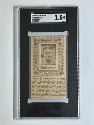 1936 Sporting News Sport Stamp - Gabby Hartnett SGC 1.5 HOF Pop 1 None Higher! - Image 1 of 2