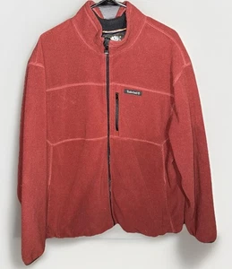 Timberland Giacca Pile Adulto 2XL XXL Rosso Tasche Frontali Full Zip Manica Lunga - Foto 1 di 10