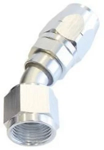 Aeroflow AF507-10S Alloy 30 Deg Hose End -10AN Silver Cutter Style Ful Swivel - Bild 1 von 4