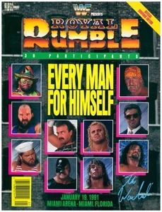 RAR! Original WWF Royal Rumble 1991 MEHRFACH SIGNIERT X15 PPV Event SOUVENIR PROGRAMM - Bild 1 von 14