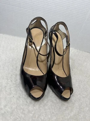 Guiseppe Zanotti Tortoise Women’s Sz 39 Ankle Strap Pump Heels Patent Leather - Image 1 of 4