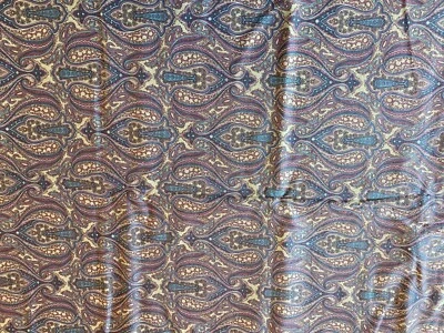 RJR FABRICS~Colonial Shades~PAISLEY~Jinny Beyer~SINGLE CUT 5 YDS~Mauve Navy Tan~ - Image 1 of 3