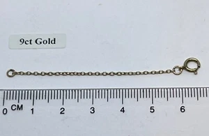 GOOD VINTAGE 9ct GOLD "Safety Chain" for Brooch Spring Clasp End, Length 6.5 cms - Picture 1 of 5