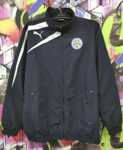 Leicester City FC Puma Football Soccer Longsleeve Jacket Jersey Top Mens Size M Cover