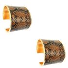  2 Pack Open Cuff Bracelet Adjustable Wrist Bracelets Leopard Print