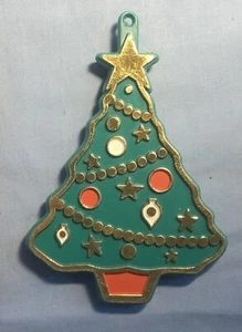 Hallmark Cookie Cutter Painted Green Decorated Vintage Christmas Tree - Picture 1 of 1
