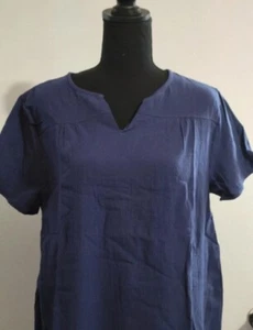 Tunika Damen groß V-Ausschnitt blau Top - Bild 1 von 4