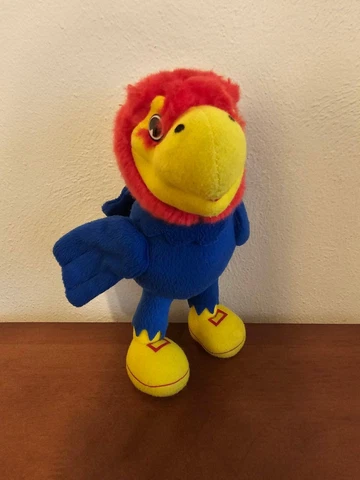 Vintage Kansas University -Kansas Jayhawks Mascot Team Heads-Plush Stuffed Toy Cover