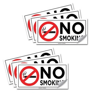 (Set of 6) No Smoking Sticker - 2" x 4" - Durable Self Adhesive 4 Mil Vinyl -... - Picture 1 of 6