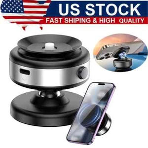 Electric Vacuum Magnetic Suction Cup Car Phone Holder Stand Mount 360° Silver US - Picture 1 of 17