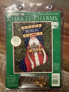 Dimensions Charts & Charms Christmas SANTA & THE ARK Stocking Pattern 8517 Neu - Bild 1 von 9