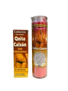 QUITA CALZON Atrayente del Sexo con Feromonas Veladora + Perfume Colonia - Picture 1 of 1