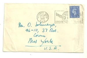 INGLATERRA 1945 CUBIERTA A ESTADOS UNIDOS (Z589) - Imagen 1 de 2