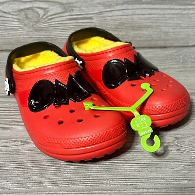 Mickey Mouse Crocs Classic Lined Red Clogs 208104-063 Size J6 Womens 8 Disney - Image 1 of 4
