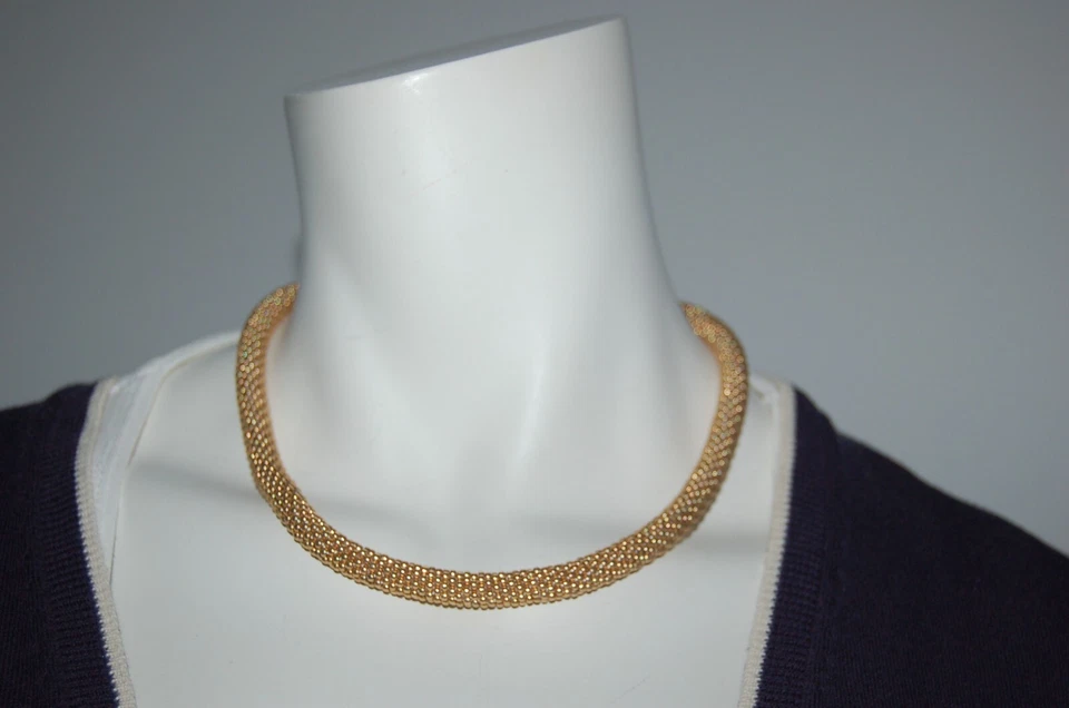 Hand gehäkelte Perlenkette aus Kunstperlen - gelb-gold - Bild 1 von 1