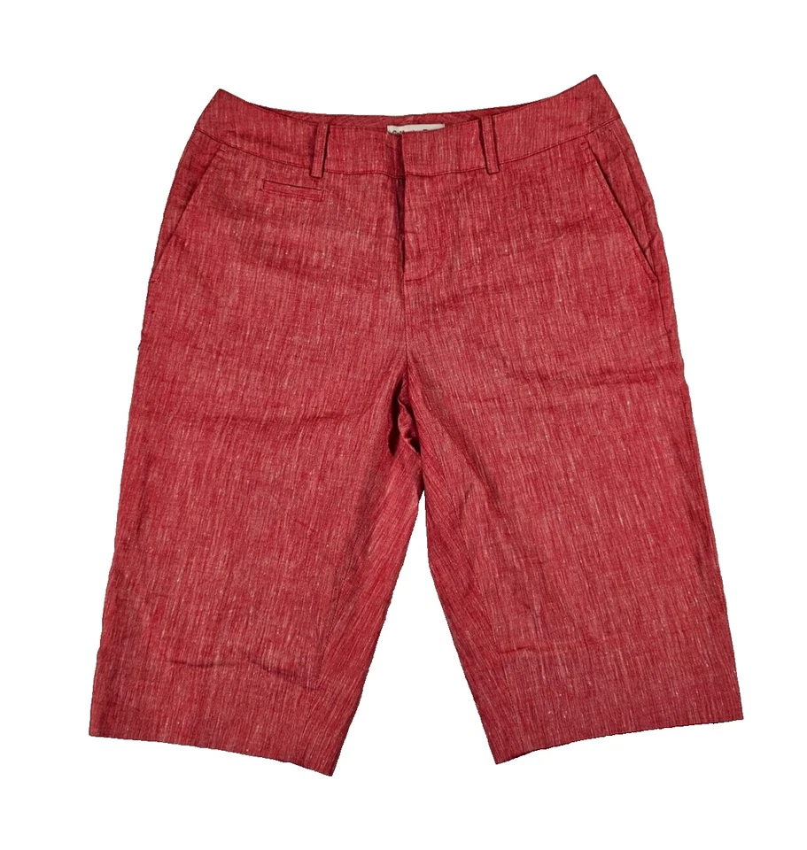 Pantalones Cortos Coldwater Creek de Lino Para Mujer Talla 4 Rojo Brezo Bermudas Ajuste Natural Usados en Excelente Condición Foto 1 de 4