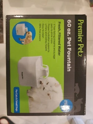 Premier Pet 60 oz. Pet Fountain- Automatic water fountain for cats & small - Image 1 of 3