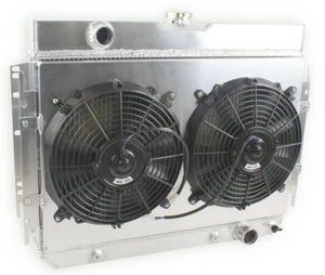 For 1963-67 Chevy Chevelle EL Camino Impala Biscayne 3 Row Shroud Fan Radiator - Picture 1 of 12