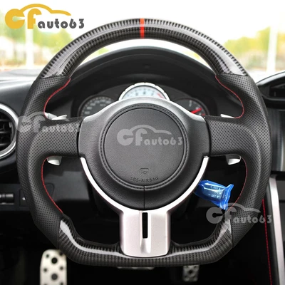 Volante de fibra de carbono real apto para Toyota 86 Subaru BRZ Scion FR-S 12-16 Foto 1 de 4