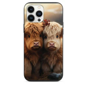 Entzückende Baby Highland Kühe Handyhülle für iPhone 7 8 X XS XR SE 11 12 13 14 Pro - Bild 1 von 31