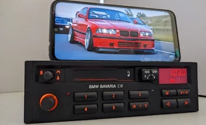 ORIGINAL BMW BAVARIA C III 7641830240 CAR RADIO E30 E32 E34 E36 + BT UPGRADED - Picture 1 of 18