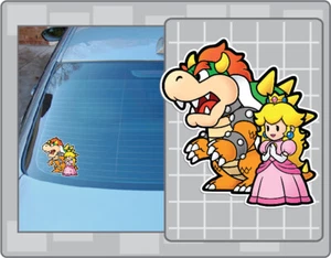 BOWSER and PRINCESS PEACH from Paper Mario Vinyl Decal #1 Car Truck Sticker - Picture 1 of 1