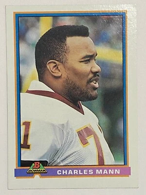 1991 Bowman #529 Charles Mann Washington Redskins - Image 1 of 2