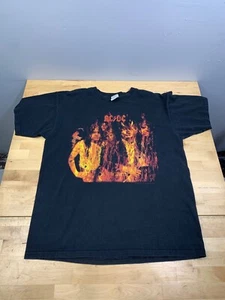 AC/DC 2008 Highway to Hell Band T Shirt Mens L Black Rock Flames 11587 - Picture 1 of 8