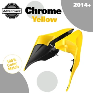 Fundas laterales extendidas cromadas amarillas para más de 14 Harley Touring Street Road - Imagen 1 de 7