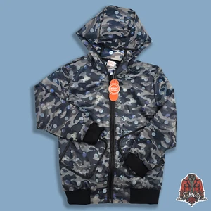 Childrens NEW Wonder Nation outer rain shell city camo full zipper hooded Sz M - Picture 1 of 4