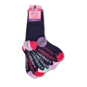 Kidz Zone Mädchen Tage der Woche Socken Herzen 7 Stück verschiedene Größen - Bild 1 von 4