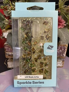 LG STYLO 4/4 Indigo GREEN Flake Bling Phone Case Style Tact Case Sparkle Series - Picture 1 of 3