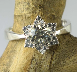 White Diamond Solitaire Ring 1.12 Carat Round Cut Certified Good Luck Gift - Picture 1 of 7