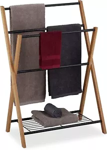 PIANTANA PORTASCIUGAMANI DA BAGNO IN LEGNO 4 POSTI STAND PORTA ASCIUGAMANI - Foto 1 di 3