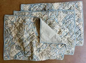 3 POTTERY BARN Standard Shams Paisley blau braun - Bild 1 von 6