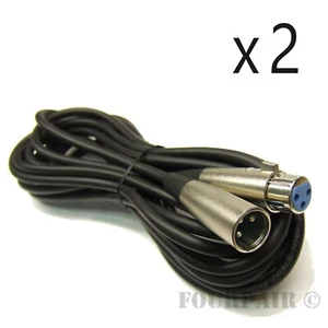 Paquete de 2 Paquete de 10 Ft 3 Pines XLR Extensión Audio Micrófono Cable Cable Macho Hembra - Imagen 1 de 3