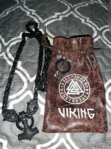 Mens Black Viking Necklace