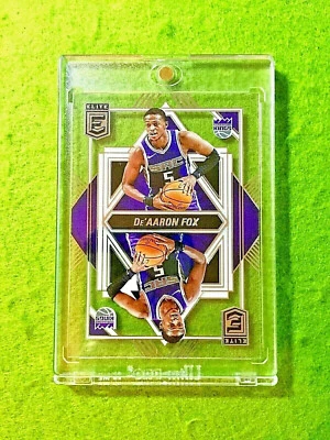 CLEAR Deaaron Fox CARD JERSEY #5 KINGS  2021-22 Donruss Elite DECK - Image 1 of 4