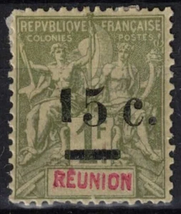 REUNION VARIETE " 1 " PLUS PETIT & SANS BARRE N° 55A NEUF * GOMME AVEC CHARNIERE - Foto 1 di 2