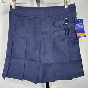 French Toast Uniform Skirt NWT-girls 8, navy pleated, 2 tab skirt with shorts - Picture 1 of 2