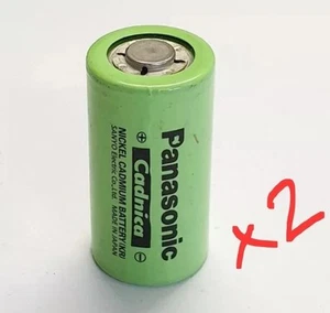 Panasonic NiCd C Rechargeable Battery, 2.5Ah x2 - Picture 1 of 8