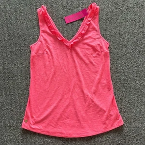 Neu mit Etikett Lilly Pulitzer Gigi Rüschen-Tanktop Sonnenaufgang koralle Größe Small - Bild 1 von 5