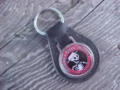 SOCIAL DISTORTION MOMMYS LITTLE MONSTER LEATHER KEY FOB OL SKOOL KUSTOM NOS! - Image 1 of 4