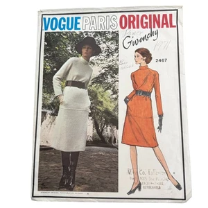 Vtg 70s Vogue Paris Original 2467 Givenchy A-Line Dress Sewing Pattern Size 14 - Picture 1 of 12