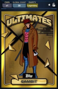 Marvel Collect Finest 97 X-Men Legendary Gold Base Limited Edition Gambit LE - Picture 1 of 2